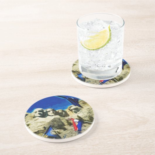 Berg Rushmore aus der Halle der Staaten Abstrakt Untersetzer (Seite)