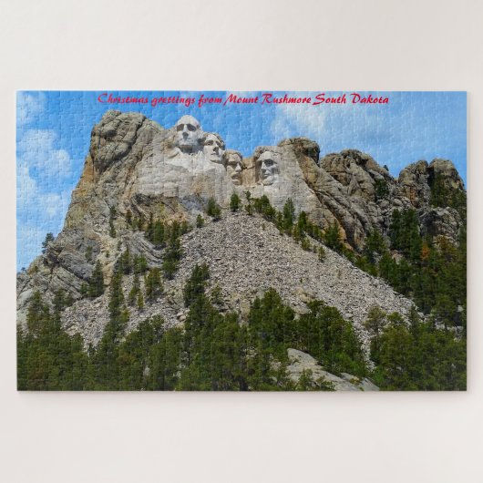 Berg Rushmore Süd Dakota. Weihnachtsgrüße Puzzle (Horizontal)
