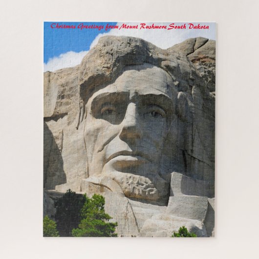 Berg Rushmore Süd Dakota. Weihnachtsgrüße Puzzle (Vertikal)