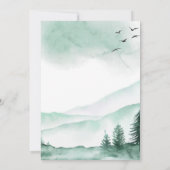Berg Rustikale Wasserfarbenwelt Hochzeit Invita Einladung (Rückseite)