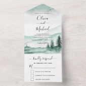 Berg Rustikale Wasserfarbenwelt UAWG All In One Einladung (Innen Boden)