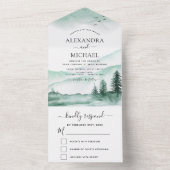 Berg Rustikale Wasserfarbenwelt UAWG All In One Einladung (Innen Boden)