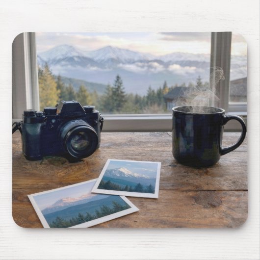 Berg-Schnappschüsse mit Kamera und Kaffee Mousepad (Vorne)