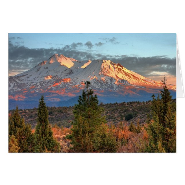 BERG SHASTA AM SONNENUNTERGANG (Vorderseite (Horizontal))