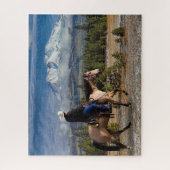 BERG SHASTA MIT PFERD UND REITER PUZZLE (Vertikal)