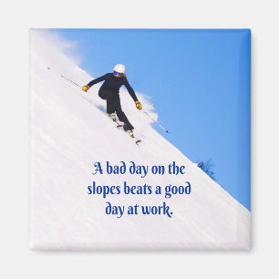 Berg-Skipisten Frische Snow Herbst Skifahren Funny Magnet