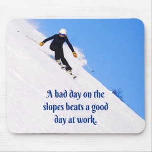 Berg-Skipisten Frische Snow Herbst Skifahren Funny Mousepad