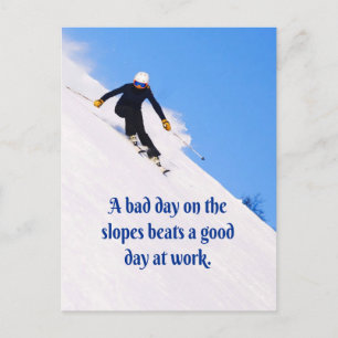 Berg-Skipisten Frische Snow Herbst Skifahren Funny Postkarte