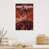 Berg St. Helens - Explosion - Reiseplakat Poster (Küche)