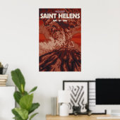 Berg St. Helens - Explosion - Reiseplakat Poster (Heimbüro)