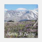 Berg St Helens Wildblumen Landschaft Magnet (Vorne)