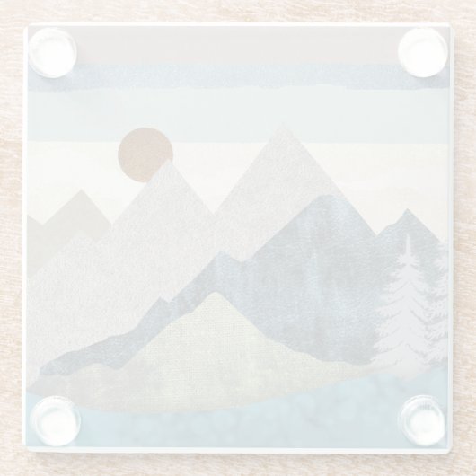 Berg Streifen Sky Glasuntersetzer (Rückseite)