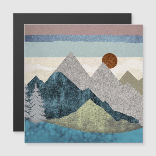 Berg Streifen Sky Magnetkarte (Vorne/Hinten)