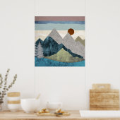 Berg Streifen Sky Poster (Küche)