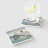 Berg Streifen Sky Steinuntersetzer (Seitenansicht)