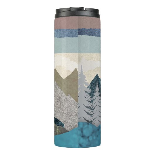 Berg Streifen Sky Thermosbecher (Rückseite)