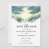 Berg Tannenbaum Boho Rustikal Save The Date Einladung (Vorderseite)