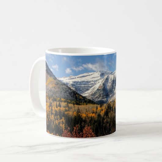 Berg Timpanogos in Herbst-Utah-Bergen Kaffeetasse (Vorderseite Links)