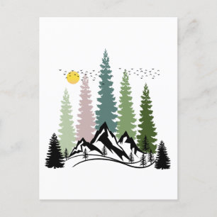 BERG UND BÄUME RUHIGE NATUR POSTKARTE
