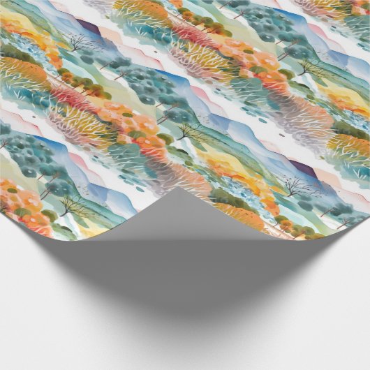 Berg- und Baumlandschaft Geschenkpapier (Ecke)
