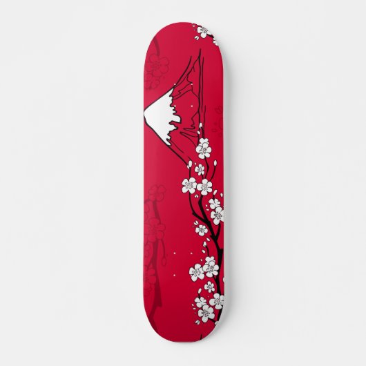 Berg- und Blume im japanischen Stil Skateboard (Vorne)
