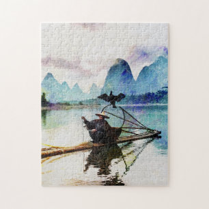 Berg- und Flussasiatische Landschaftsreise Puzzle