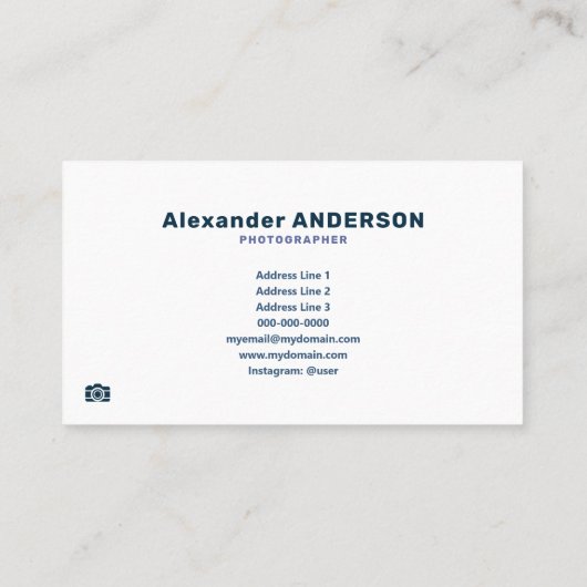 Berg- und Seenlandschaft - Fotograf Visitenkarte (Rückseite)