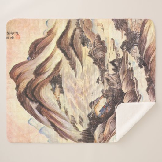 Berg und Stream Koreanische Joseon Dynastie Folk A Sherpadecke (Vorderseite (Horizontal))