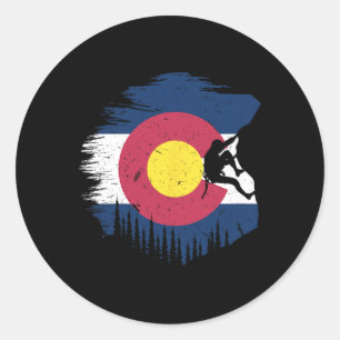 Berg Us Colorado Flag Boulder - Vintage Fels C Runder Aufkleber