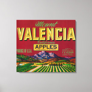 Berg Valencia Apple beschriften - Watsonville, CA Leinwanddruck