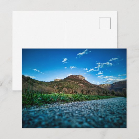 Berg von der Straße Postkarte (Vorne/Hinten)