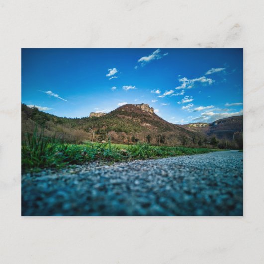 Berg von der Straße Postkarte (Vorderseite)