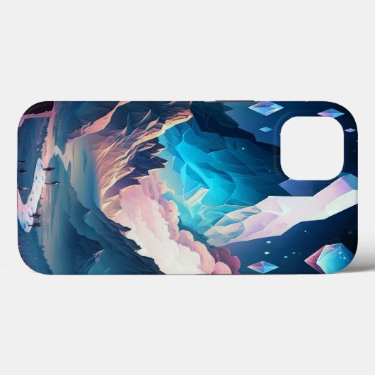 Berg von Kristallfantasielandschaft iP Case-Mate iPhone Hülle (Rückseite (Horizontal))