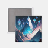 Berg von Kristalllandschaft Magnet (Vorderseite/Rückseite)