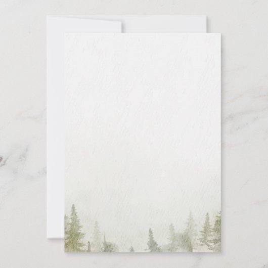 Berg, Wald, See, Lichter mit String Einladung (Rückseite)