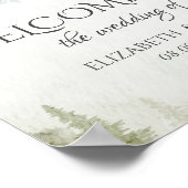 Berg, Wald, See, Lichter mit String Poster (Ecke)