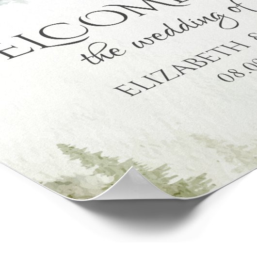 Berg, Wald, See, Lichter mit String Poster (Ecke)