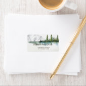 Berg, Wald, See, Saitenlichter Adressaufkleber (Insitu)