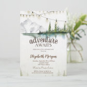 Berg, Wald, See, Saitenlichter Einladung (Stehend Vorderseite)