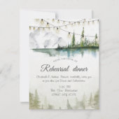 Berg, Wald, See, String Light Probe Dinner Einladung (Vorderseite)