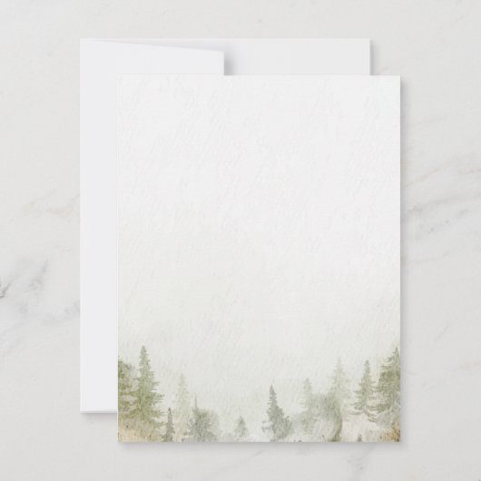 Berg, Wald, See, String Light Probe Dinner Einladung (Rückseite)