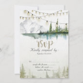 Berg, Wald, See, String Lights UAWG Einladung (Vorderseite)