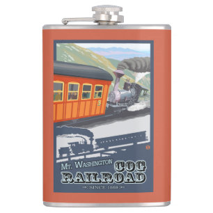 Berg Washington, neue HampshireCog Eisenbahn Flachmann