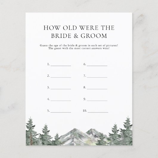 Berg wie alt die Braut und das Game waren (Vorderseite)