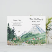 Berg-Wildblume | Gefaltetes Hochzeitsprogramm (Stehend Vorderseite)