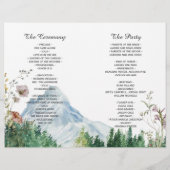 Berg-Wildblume | Gefaltetes Hochzeitsprogramm (Rückseite)