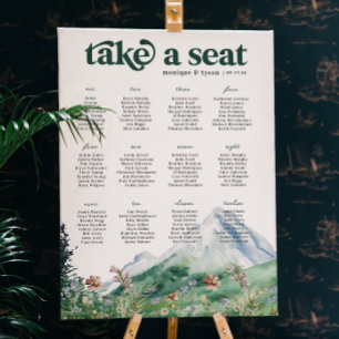 Berg-Wildblume Hochzeitstisch-Ordnung Poster