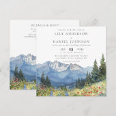 Berg-Wildblumen Alles in Einem QR-Code Hochzeit Einladung (Vorne/Hinten)