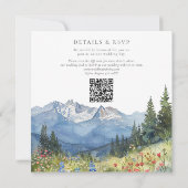 Berg-Wildblumen Alles in Einem QR-Code Hochzeit Einladung (Rückseite)