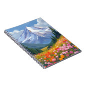 Berg-Wildblumen-Aquarell-Landschaft Notizblock (Rechte Seite)
